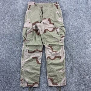 Vintage Military Pants Mens Small Short Desert Storm Tri Camo BDU Combat Canvas